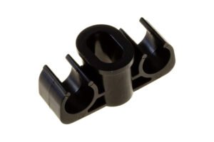 RX00564ADD - 16MM(H) X 12MM(W) SPCL CLIP W/2HOLES NYLON BLK